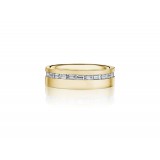Henri Daussi 6mm Men's Wedding Band MB136 14k Gold Yellow 1.27 Ctw photo