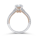 Shah Luxury 14K Two-Tone Gold Round Cut Diamond Engagement Ring (Semi-Mount) photo 4