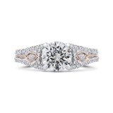 Shah Luxury 14K Two-Tone Gold Round Cut Diamond Engagement Ring (Semi-Mount) photo