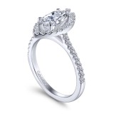 Gabriel & Co. 14k White Gold Contemporary Halo Engagement Ring photo 3