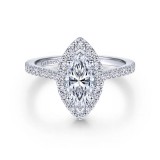 Gabriel & Co. 14k White Gold Contemporary Halo Engagement Ring photo