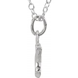 14K White Script Lowercase Initial X 18 Necklace photo 2