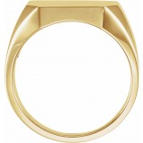 14K Yellow 18x16 mm Octagon Signet Ring photo 2