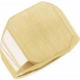 14K Yellow 18x16 mm Octagon Signet Ring photo