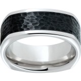 Serinium Square Band with Hammered Black CeramicInlay photo