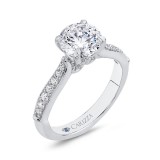 Shah Luxury 14K White Gold Round Diamond Engagement Ring (Semi-Mount) photo 2