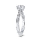 Shah Luxury 14K White Gold Round Diamond Engagement Ring (Semi-Mount) photo 3