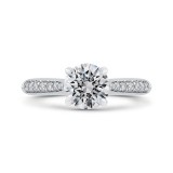 Shah Luxury 14K White Gold Round Diamond Engagement Ring (Semi-Mount) photo