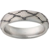 Titanium Domed Band with Snake Skin Laser Engraving photo