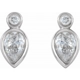 14K White 1/3 CTW Diamond Bezel-Set Earrings photo 2