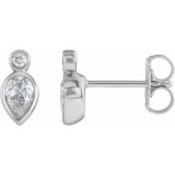 14K White 1/3 CTW Diamond Bezel-Set Earrings photo