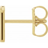 14K Yellow Single Initial T Earring photo 2