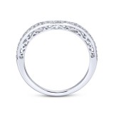 Gabriel & Co. 14k White Gold Victorian Curved Wedding Band photo 2