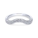 Gabriel & Co. 14k White Gold Victorian Curved Wedding Band photo