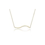 14K Yellow Gold Hammered Wave Necklace photo