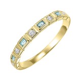 Gems One 10Kt Yellow Gold Diamond (1/12Ctw) & Aquamarine (1/8 Ctw) Ring photo