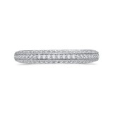 Shah Luxury 14K White Gold Round Diamond Half-Eternity Wedding Band photo