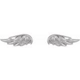 14K White Angel Wing Earrings photo 2