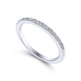 Gabriel & Co. 14k White Gold Victorian Diamond Wedding Band photo 3