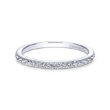 Gabriel & Co. 14k White Gold Victorian Diamond Wedding Band photo