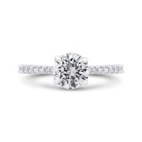 Shah Luxury 14K White Gold Round Cut Diamond Engagement Ring (Semi-Mount) photo