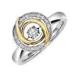 Gems One 10KT Yellow Gold & Diamond Rhythm Of Love Fashion Ring  - 1/10 ctw photo
