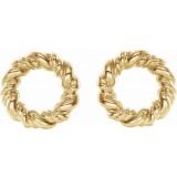 14K Yellow 9.4 mm Circle Rope Earrings photo 2