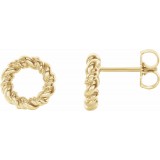 14K Yellow 9.4 mm Circle Rope Earrings photo