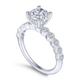 Gabriel & Co. 14k White Gold Victorian Straight Engagement Ring photo 3