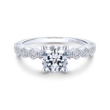 Gabriel & Co. 14k White Gold Victorian Straight Engagement Ring photo