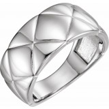 14K White Quilted Ring photo