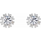 14K White Sapphire & 1/2 CTW Diamond Earrings photo 2