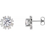 14K White Sapphire & 1/2 CTW Diamond Earrings photo