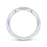 Gabriel & Co. 14k White Gold Contemporary Curved Wedding Band photo 2