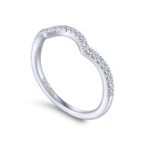 Gabriel & Co. 14k White Gold Contemporary Curved Wedding Band photo 3