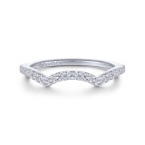 Gabriel & Co. 14k White Gold Contemporary Curved Wedding Band photo