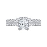 Shah Luxury 14K White Gold Princess Cut Diamond Engagement Ring (Semi-Mount) photo 4