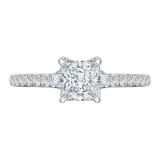 Shah Luxury 14K White Gold Princess Cut Diamond Engagement Ring (Semi-Mount) photo