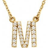 14K Yellow Initial M 1/6 CTW Diamond 16 Necklace photo