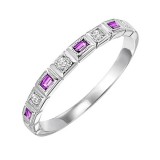 Gems One 14Kt White Gold Diamond (1/10Ctw) & Ruby (1/8 Ctw) Ring photo