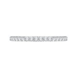 Shah Luxury Round Diamond Half-Eternity Wedding Band with Euro Shank In 14K White Gold photo