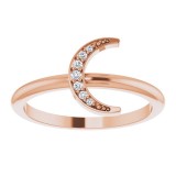 14K Rose .04 CTW Diamond Stackable Crescent Ring photo 3