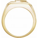 14K Yellow Onyx & 1/8 CTW Diamond Bezel-Set Ring photo 2