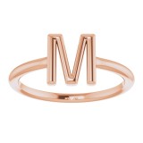 14K Rose Initial M Ring photo 3