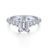 Gabriel & Co. 14k White Gold Contemporary Straight Engagement Ring photo