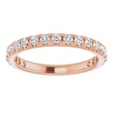 14K Rose 5/8 CTW Diamond French-Set Anniversary Band photo 3