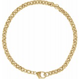 14K Yellow Solid Rolo 7 Bracelet photo