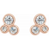 14K Rose 1/5 CTW Diamond Geometric Cluster Earrings photo 2