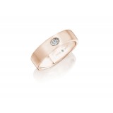 Henri Daussi 6mm Men's Wedding Band MBOV1 18k Gold Rose 0.15 Ctw. photo 2