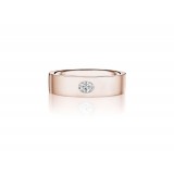 Henri Daussi 6mm Men's Wedding Band MBOV1 18k Gold Rose 0.15 Ctw. photo